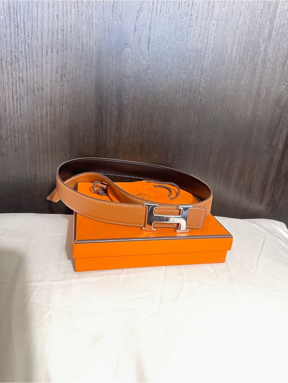 Authentic Hermes Belt black/brown reversible palladium hardware - Picture 2 of 2
